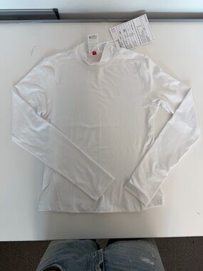 Wilson White Long-Sleeve Mock Neck Shirt